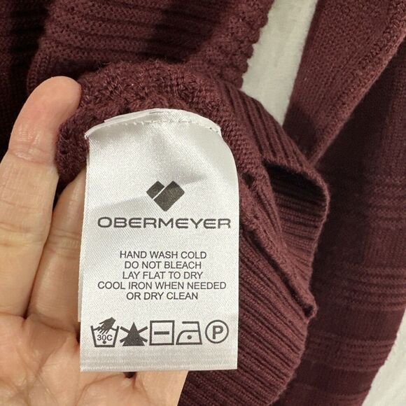 Obermeyer Lily Burgundy Red Merino Wool Blend Turtleneck Sweater Womens Size M - Picture 11 of 13